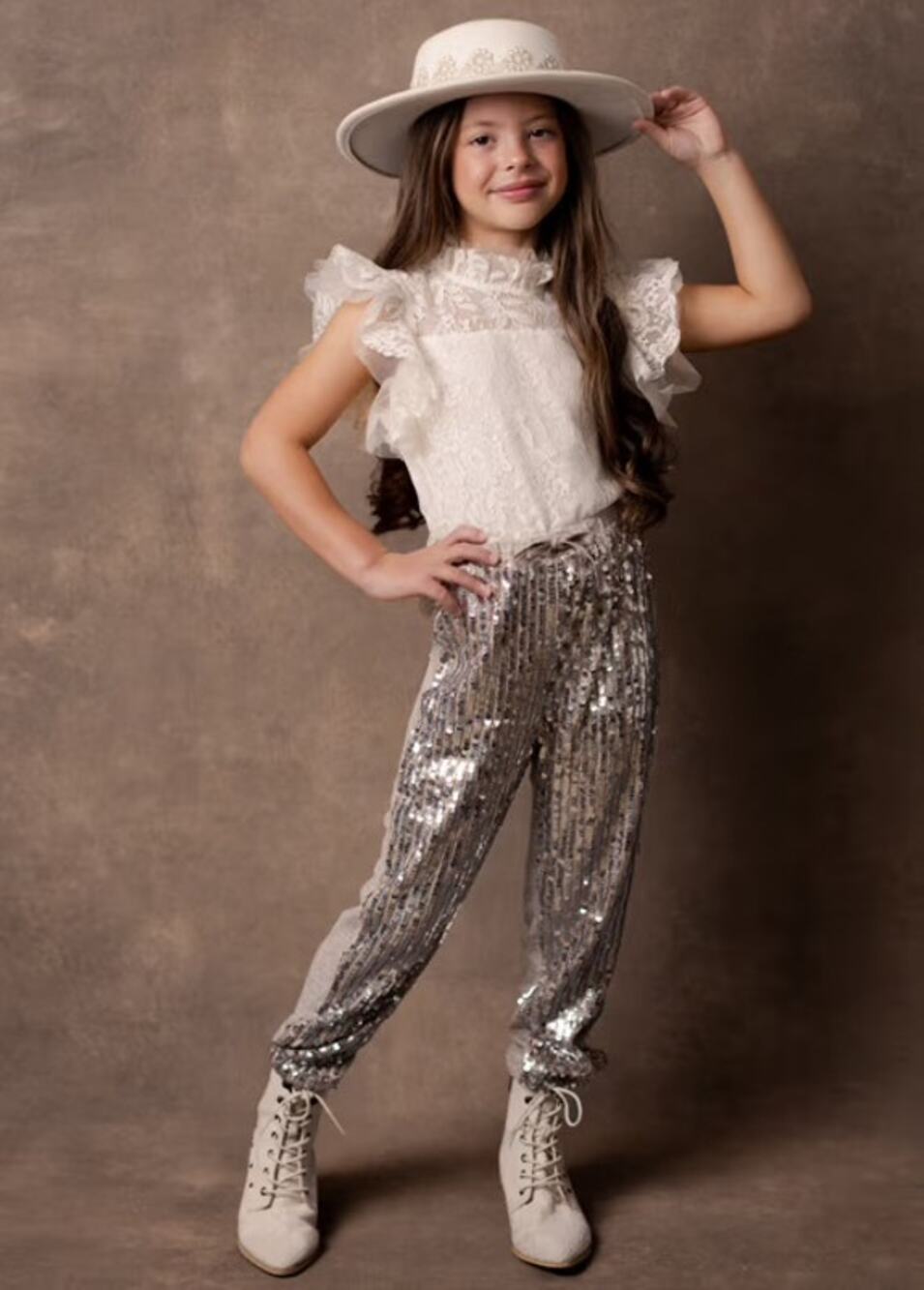 Joyfolie Mia Joy Libbie Pants in silver oat Girl’s Size 14